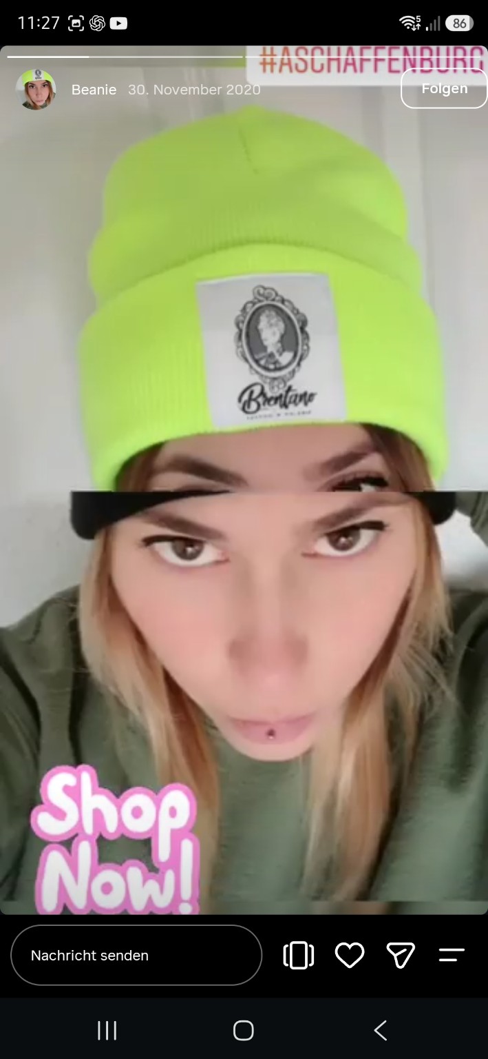 Neonfarbene Brentano Beanie